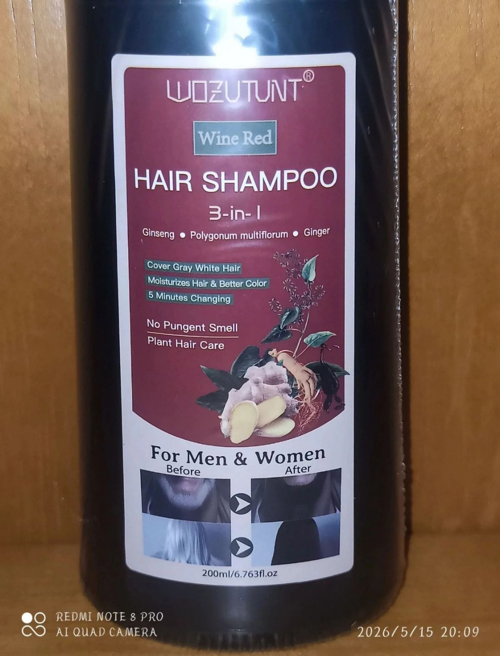 Shampoo 3-en-1 en tono Wine Red (Rojo Vino). – photo 2